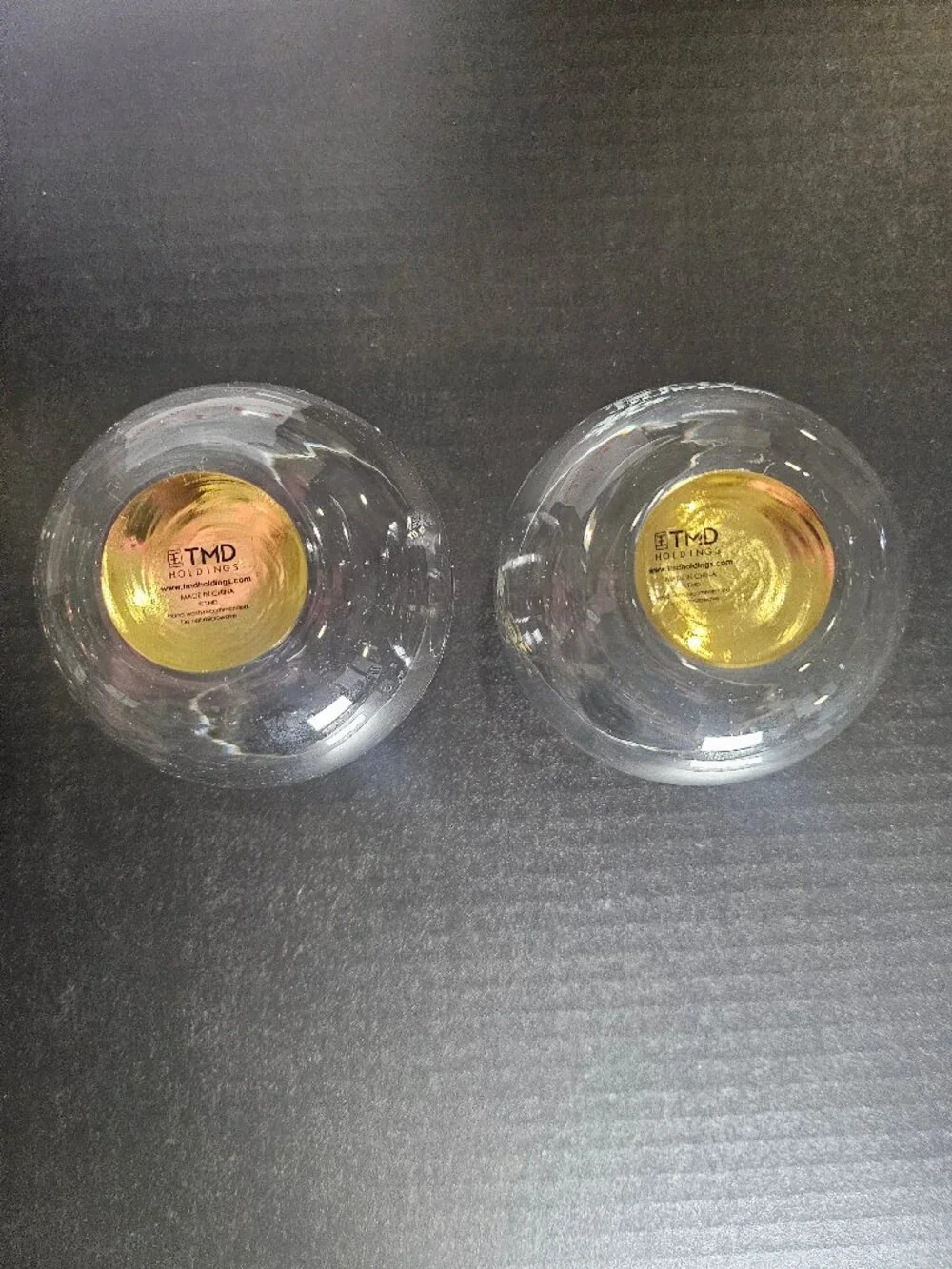 TMD Holdings Eat Drink & Be Cozy Holiday Stemless Wine Glasses Set of Two 16 Oz.